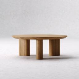 Round Coffee Table - Unique Table Modern Coffee Large Solid Oak Living Room - thumbnail 3