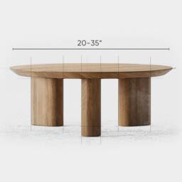 Round Coffee Table - Unique Table Modern Coffee Large Solid Oak Living Room - thumbnail 4