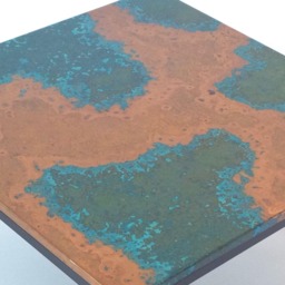 Copper Patina Coffee Table, Modern Decor Handmade, Patina, Square, Hand Crafted, Contemporary, Sleek, Resin, Decoration, Bespoke - thumbnail 2