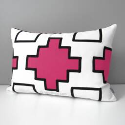 Black & White Sunbrella Outdoor Pillow Cover With Modern Yellow Geometric Design, Decorative Sunflower Cushions For Pool & Patio Loungers - thumbnail 4