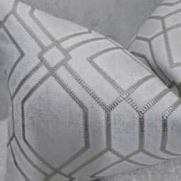 Embroidered Geometric Othello Cushion Cover - Opal White - Luxury Metallic Thread Double-Sided Sofa & Bed Decor Rectangle/Lumbar - thumbnail 3