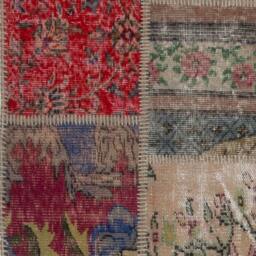 Handmade Turkish Patchwork Rug, Natural & Undyed - thumbnail 4