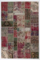 Handmade Turkish Patchwork Rug, Natural & Undyed - thumbnail 1
