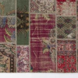 Handmade Turkish Patchwork Rug, Natural & Undyed - thumbnail 3