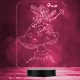 Fairy Sat On Mushroom Nature Personalised Gift Colour Change Led Night Light