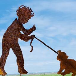 Patrick & His Doggie Vintage Large Silhouette For The Garden Or Yard - thumbnail 4