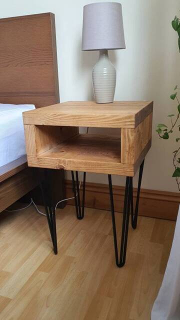 Pair Or Single Bedside Tables/Side /Rustic Chunky Handmade Furniture/Handmade Pine Oak Walnut Bedroom Furniture - image 1