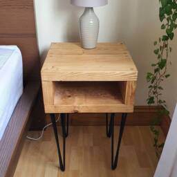 Pair Or Single Bedside Tables/Side /Rustic Chunky Handmade Furniture/Handmade Pine Oak Walnut Bedroom Furniture - thumbnail 3