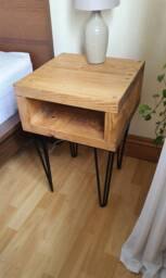 Pair Or Single Bedside Tables/Side /Rustic Chunky Handmade Furniture/Handmade Pine Oak Walnut Bedroom Furniture - thumbnail 2