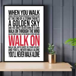 Ynwa - Black & Red - Liverpool Football Wall Print Home Decor Gift Bespoke Poster A5 A4 A3 Framed - thumbnail 2