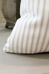 Ticking Stripe Pillow Cover Grey & White - thumbnail 2