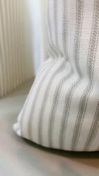 Ticking Stripe Pillow Cover Grey & White - thumbnail 1