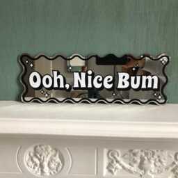 Ooh Nice Bum Funky Mirror Sign, Toilet Fun Prints For Bathroom, Wall Art Guest Loo - thumbnail 3