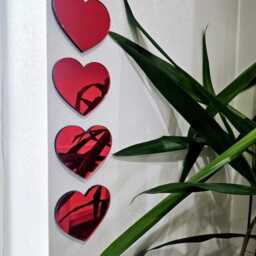 Mini Heart Mirrors X 4 Bundle - Wall Art Dopamine Decor Love Handmade Heart - thumbnail 2