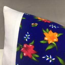 Floral Ikat Pillow Cover, Handwoven Silk Accent Cushion - 12x20 - thumbnail 2