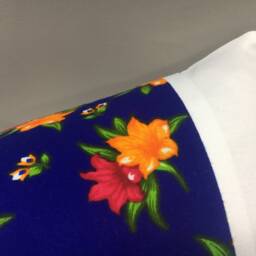 Floral Ikat Pillow Cover, Handwoven Silk Accent Cushion - 12x20 - thumbnail 3