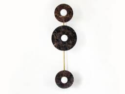 Modern Dark Emperador Marble Triple Unique Sconce Designer Brown Wall Fixture Light Foyer Vanity