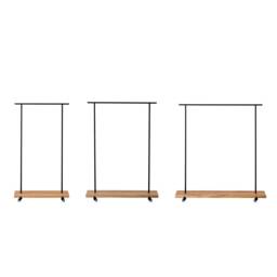 Large Oak Clothes Rack With Hanging & Storage Options - thumbnail 3