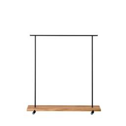 Large Oak Clothes Rack With Hanging & Storage Options - thumbnail 2