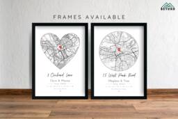 Personalised New Home Map Print & Frames Gift - Decor Housewarming Present Custom House Art Moving in Location City Town - thumbnail 1