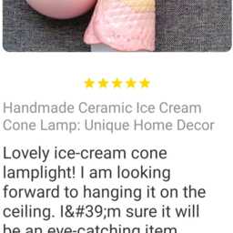 Buy 7 Pay 6 Handmade Ceramic Ice Cream Cone Light Fixture Whimsical Home Decor - thumbnail 4
