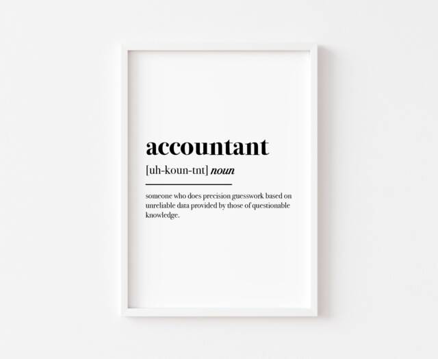 Accountant Definition Print - Funny Office Prints Home Wall Art Typography Work From Decor-Gift For Friend