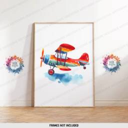 Personalised Kids Airplane Posters - Set Of 3 Prints - Colourful Boys Wall Art Room Nursery Custom Name Decor Girl Aviation Gifts - thumbnail 3