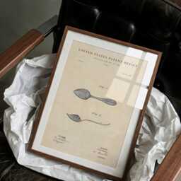 Spoon Patent Print Hand-Painted Watercolor Cook Chef Art Print - thumbnail 2