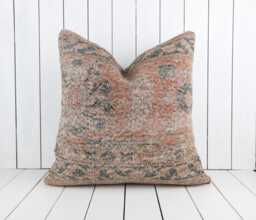 Turkish Kilim Pillow, 24x24 Inch, 60x60 cm Kilim Pillow Cover, Home Decor, Decorative Throw Turkish - thumbnail 1