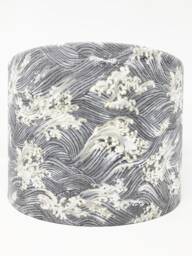 Japanese Waves Lampshade Hokusai Sea Grey Cotton Shade - thumbnail 1