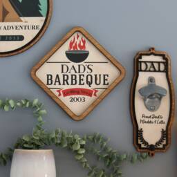 Personalised Bbq Sign Plaque - Father's Day Gift For Dad Barbeque Summer Vibes Rustic Man Cave - thumbnail 3