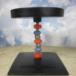 Artisan Lampwork Beaded Candle Holder Unique Home Accent - thumbnail 2