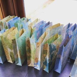 10 Map Luminary Bags, Travel Theme Decor, Made To Order, Art, Destination Wedding, Themed Party, Bon Voyage - thumbnail 2