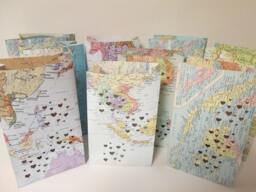 10 Map Luminary Bags, Travel Theme Decor, Made To Order, Art, Destination Wedding, Themed Party, Bon Voyage - thumbnail 1