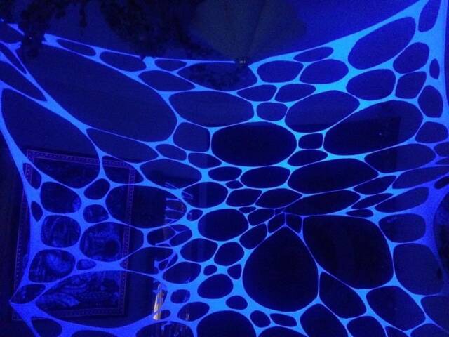 White Coral Reef Effect Decorative Wall Hanging, Blue Glow Under The Sea Themed Party Prop, Uv Decor, Blacklight Tapestry, Gift For Dj's - image 1