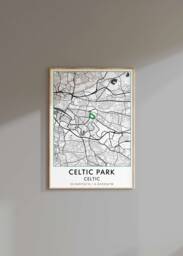 Celtic Park Stadium Map Art Print Football Club Gift - thumbnail 1