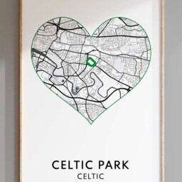 Celtic Park Stadium Map Art Print Football Club Gift - thumbnail 3
