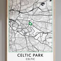 Celtic Park Stadium Map Art Print Football Club Gift - thumbnail 2