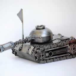 One-Of-A-Kind Metal Tank Sculpture, Industrial Fantasy D??cor, Valentine Gift For Him - thumbnail 3