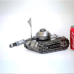 One-Of-A-Kind Metal Tank Sculpture, Industrial Fantasy D??cor, Valentine Gift For Him - thumbnail 1
