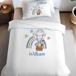 Safari Rainbow Print Duvet Cover Set Soft Microfibre Nursery Bedding - thumbnail 3