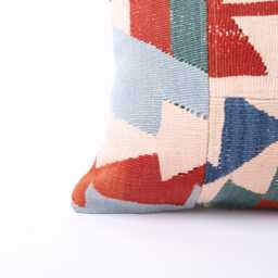 Handwoven Turkish Kilim Pillow Cover Boho Home Decor - 18x18 - thumbnail 2
