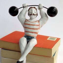Circus Strongman Cs/01 -Statuetta in Maiolica - thumbnail 3