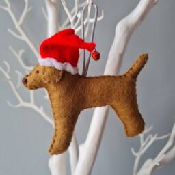 Red Fox Labrador Decoration. Hanging Wool Felt Dog Decoration For Christmas Tree. Handmade Decoration, Xmas Tree Ornament - thumbnail 2