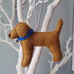 Red Fox Labrador Decoration. Hanging Wool Felt Dog Decoration For Christmas Tree. Handmade Decoration, Xmas Tree Ornament - thumbnail 3