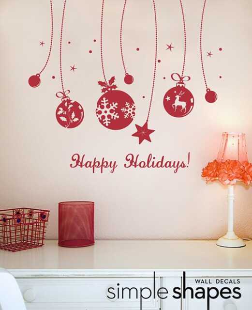 Holiday Wall Decal - Ornaments Deluxe Happy Holidays - image 1