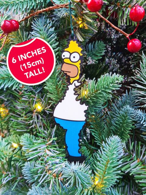 Homer Simpson Hanging Christmas Tree Decoration - The Simpsons Bush Meme Bauble High Quality Large 3D Print - image 1