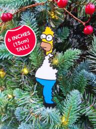 Homer Simpson Hanging Christmas Tree Decoration - The Simpsons Bush Meme Bauble High Quality Large 3D Print - thumbnail 1