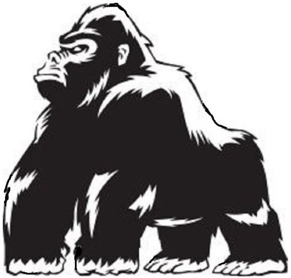 Gorilla Decal Car Bonnet Side Sticker Vinyl Graphic Off Road Adventure Motorhome Caravan Van Campervan Wall Art Decor