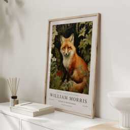 William Morris Print, Art, Exhibition Poster, Woodland Nursery Decor, Fox Gifts, Prints, Wall Art - thumbnail 3